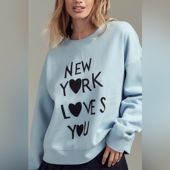 NWT! Rebecca Mayfield x Anthropologie Maeve New York Oversized Sweatshirt - XL 🟠 - Picture 4 of 7